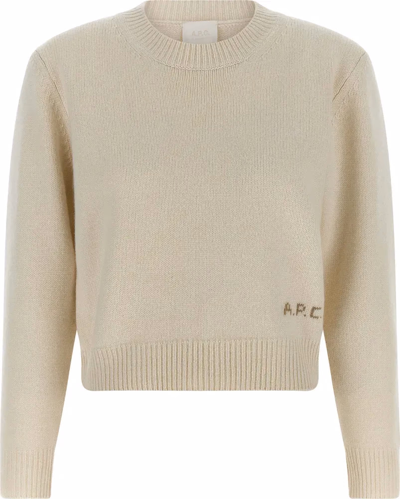 A.P.C. White Wool Cardigan