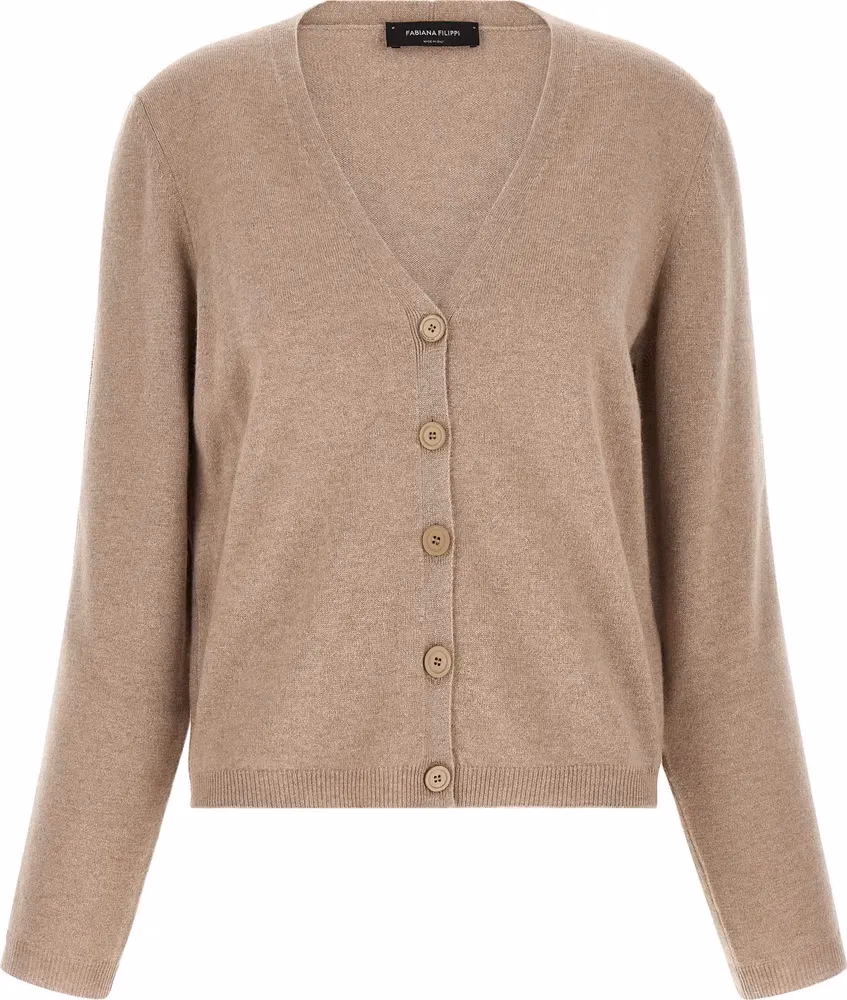 Fabiana Filippi Beige Virgin Wool Cardigan