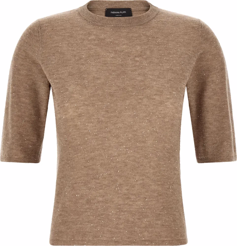 Fabiana Filippi Beige Wool T-Shirt