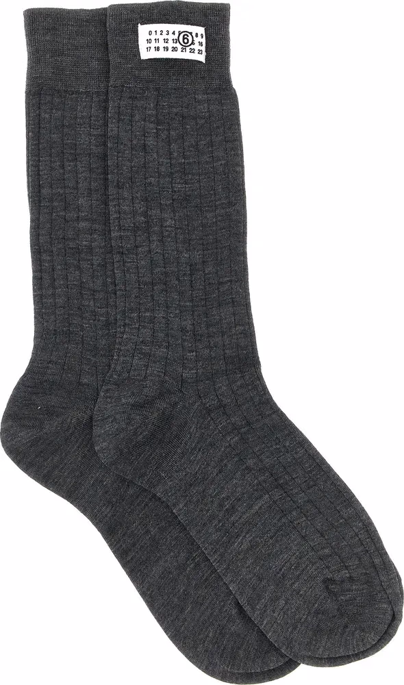MM6 Maison Margiela Gray Wool Socks