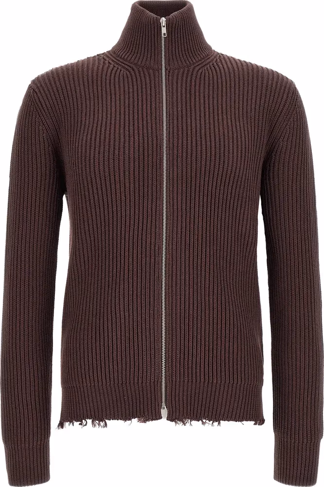 MM6 Maison Margiela Brown Cotton Cardigan