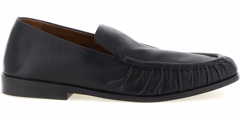 Marsell Black Calfskin Slip-On Loafers