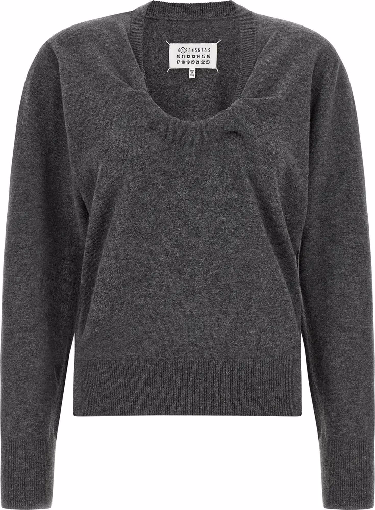 Maison Margiela Gray Virgin Wool Cardigan
