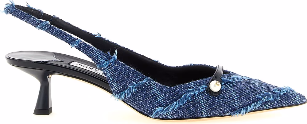 Jimmy Choo Multicolor Tencel Mid Heel Pumps