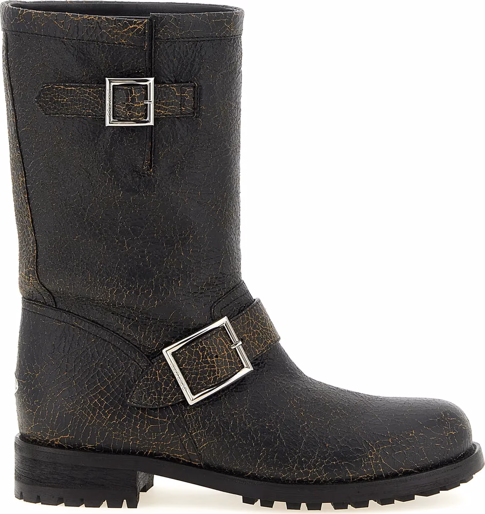 Jimmy Choo Black Leather Ankle Boots
