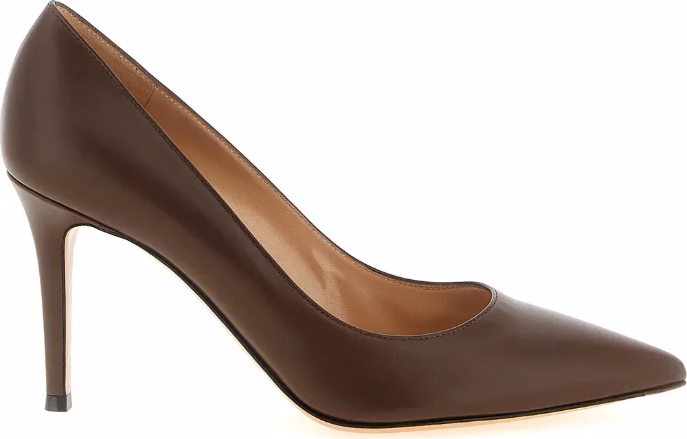 Gianvito Rossi Brown Calfskin High Heel Pumps