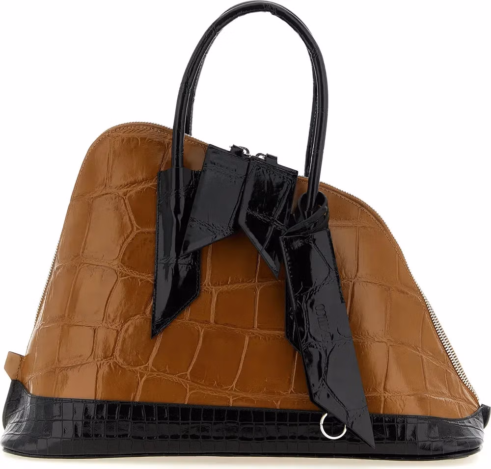 The Attico Brown Calf Leather Bos Taurus Handbag