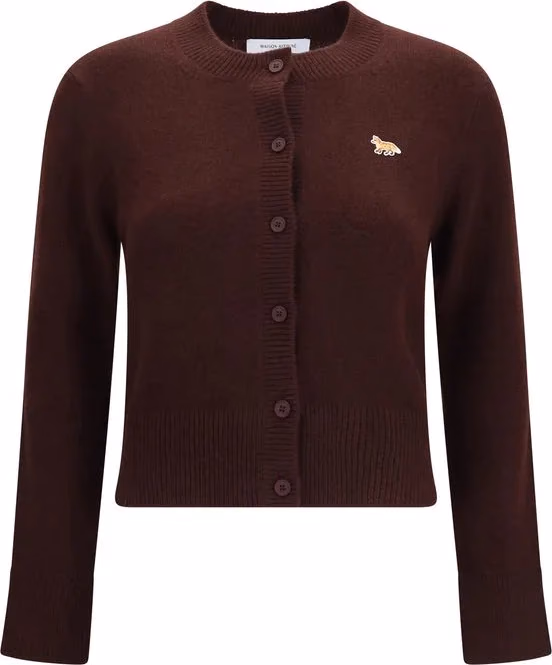 Maison Kitsuné Brown Wool Oves Aries Cardigan