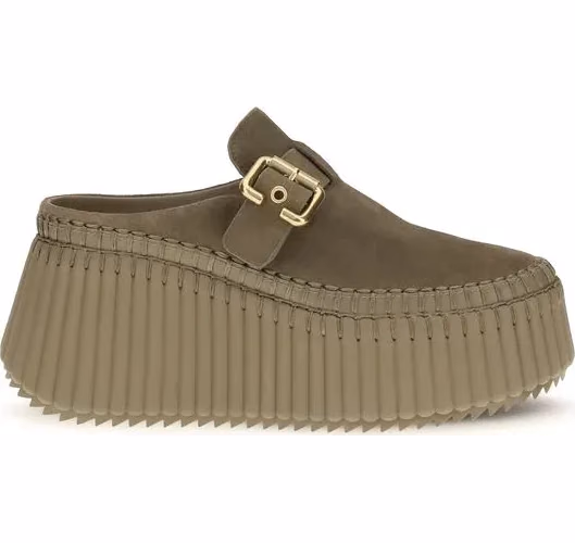 Chloé Bicolor Calf Leather Bos Taurus Mules