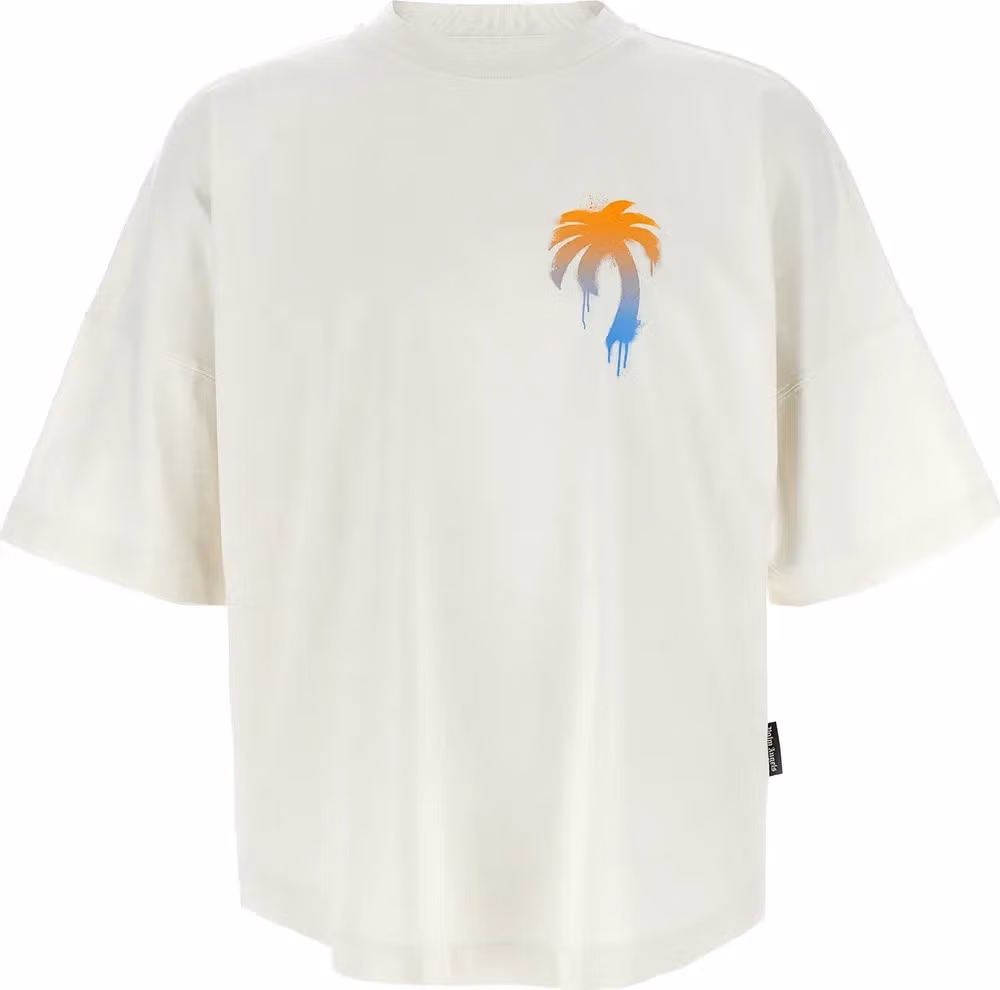 Palm Angels White Cotton T-Shirt