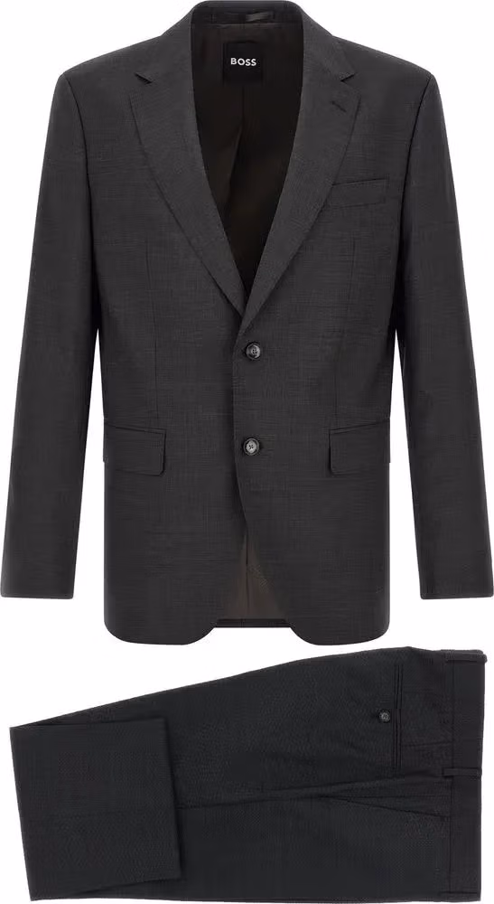 Hugo Boss Gray Virgin Wool Two-Piece Suit