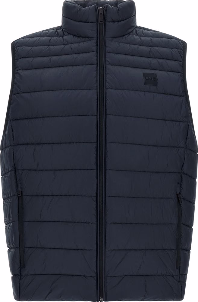 Hugo Boss Blue Recycled Polyamide Sleeveless Jacket