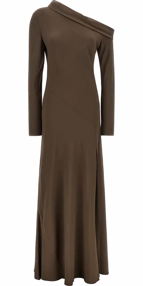 Alberta Ferretti Brown Viscose Long Dress