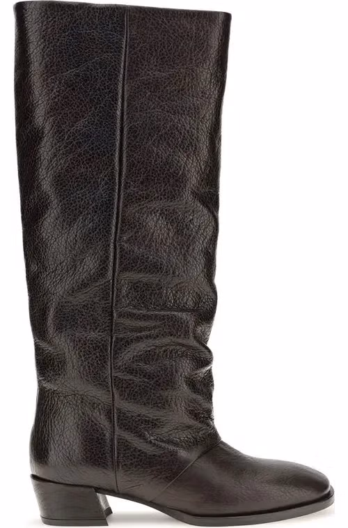 P.A.R.O.S.H. Brown Calf Leather Bos Taurus Flat Boots