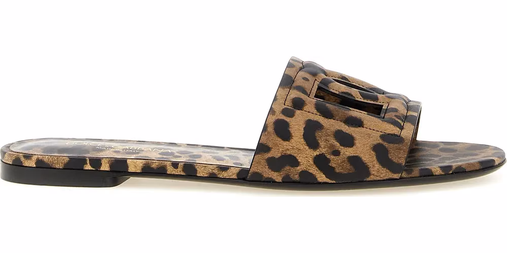 Dolce & Gabbana Brown Calfskin Slides