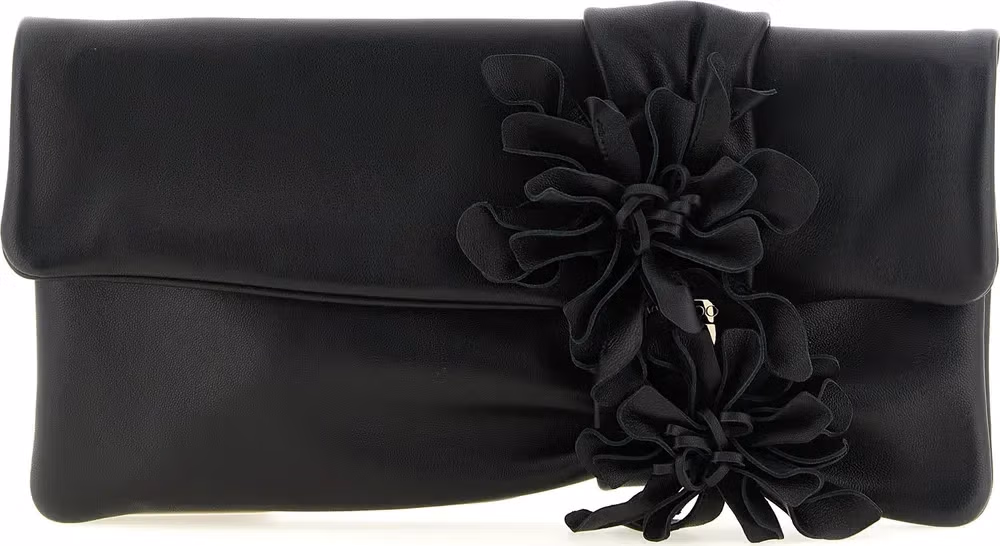 Jimmy Choo Black Lamb Leather Clutch Bag