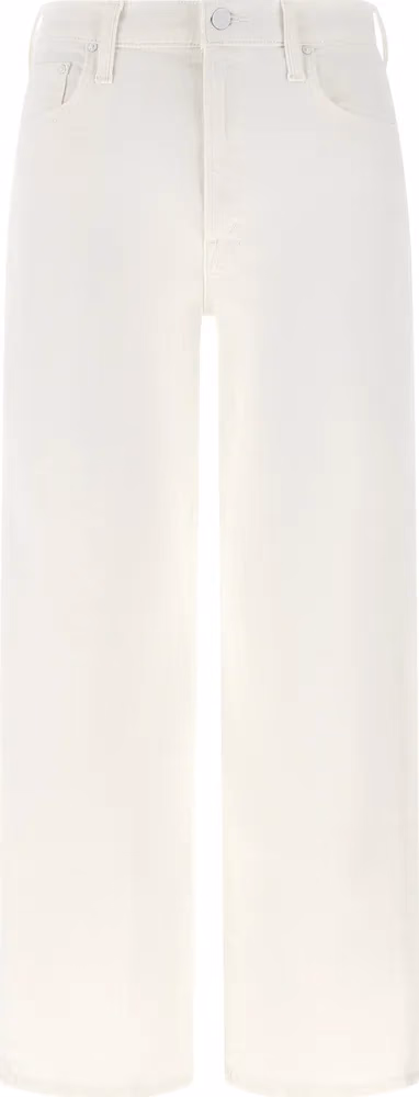 Mother Denim White Cotton Straight-Leg Jeans