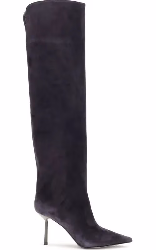 LE SILLA Blue Calf Leather Bos Taurus Over The Knee