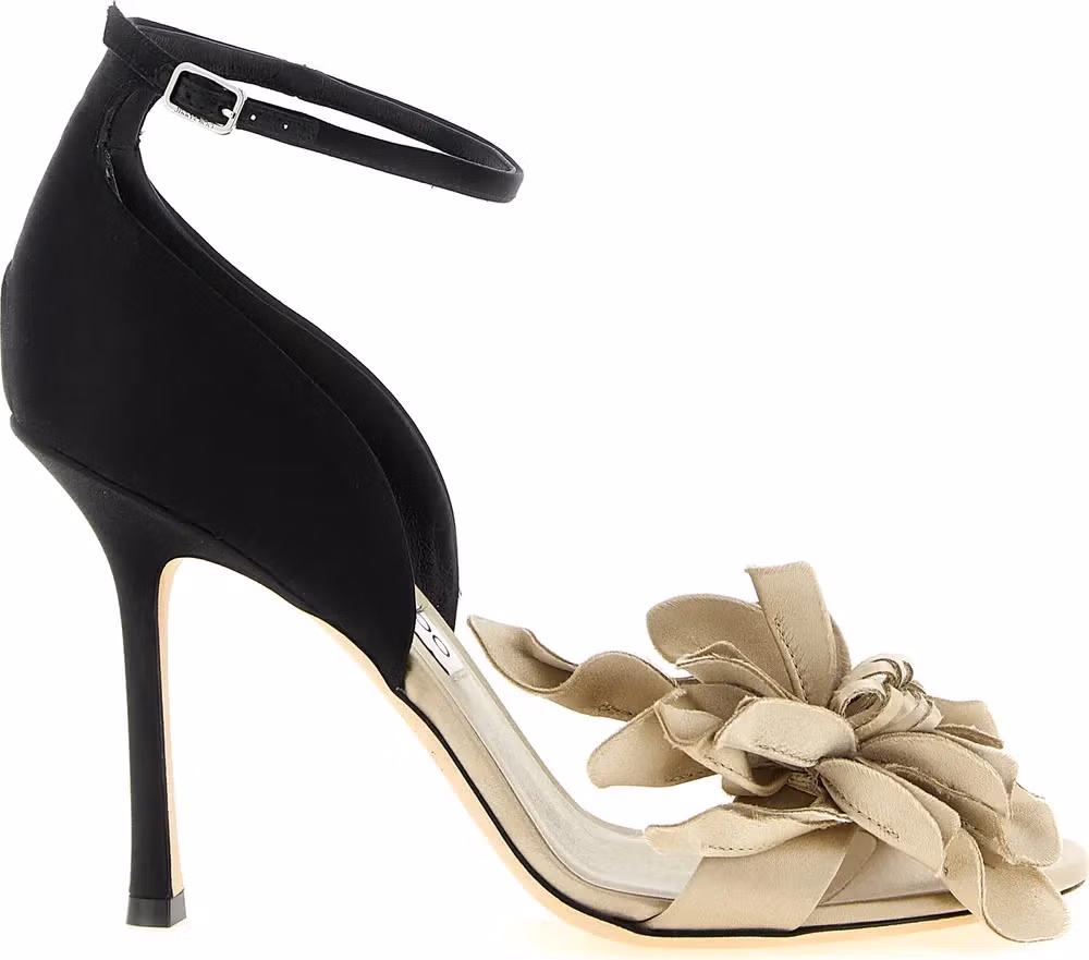 Jimmy Choo Multicolor Tencel Stiletto Heel Sandals