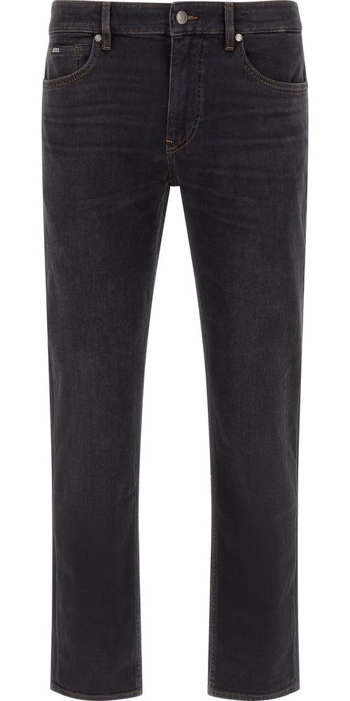 Hugo Boss Black Cotton Straight-Leg Jeans
