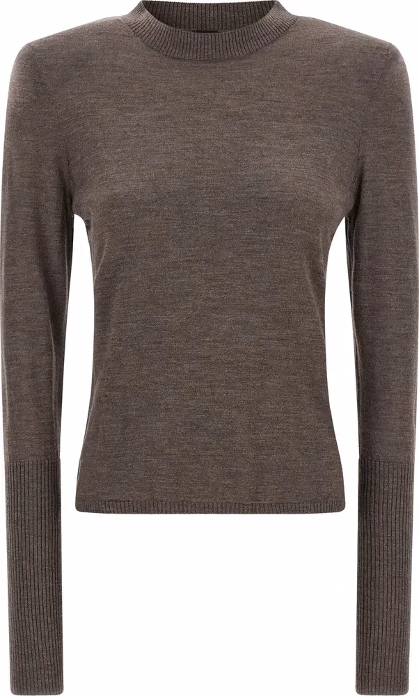 PINKO Brown Wool Cardigan