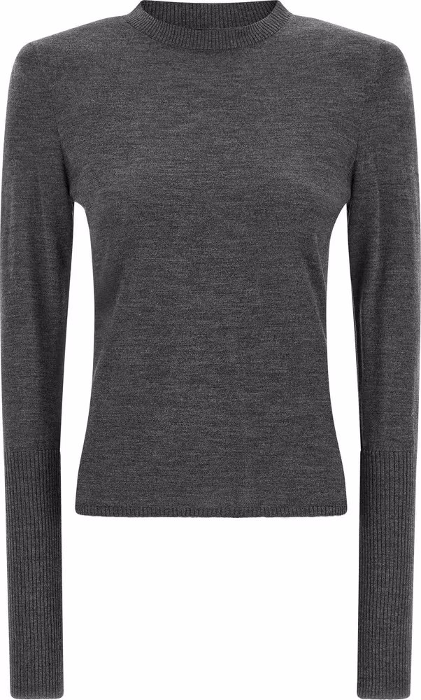 PINKO Gray Wool Cardigan