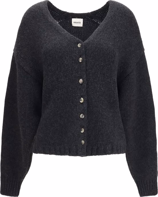 Khaite Gray Cashmere Cardigan