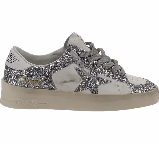 Golden Goose Gray Calf Leather Bos Taurus Low Top Sneakers
