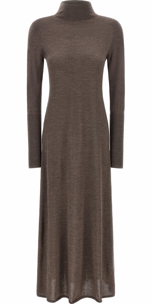 PINKO Beige Wool Long Dress