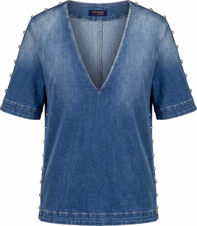 Trussardi Jeans Blue Cotton Women Shirt