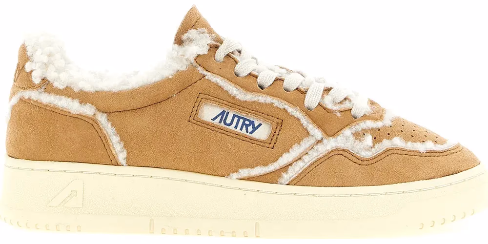 Autry Brown Lambskin Low Top Sneakers