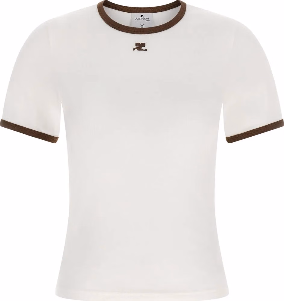 Courrèges Brown Cotton T-Shirt