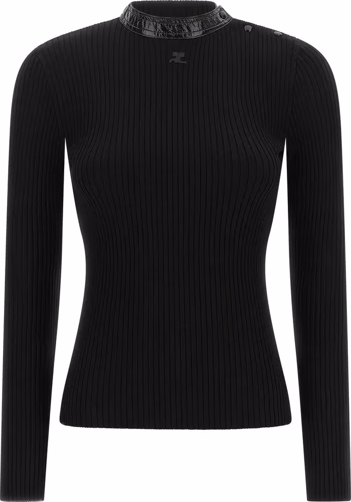 Courrèges Black Viscose Cardigan