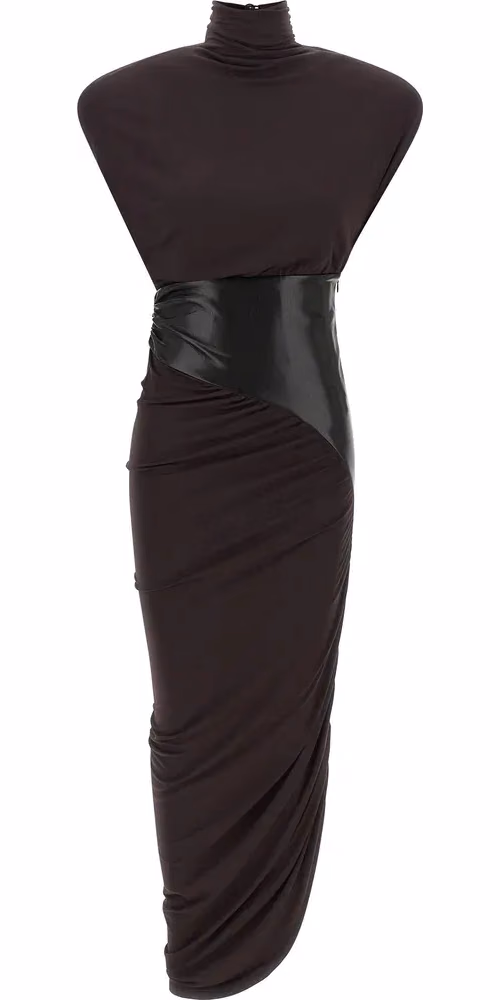 The Andamane Bordeaux Viscose Midi Dress