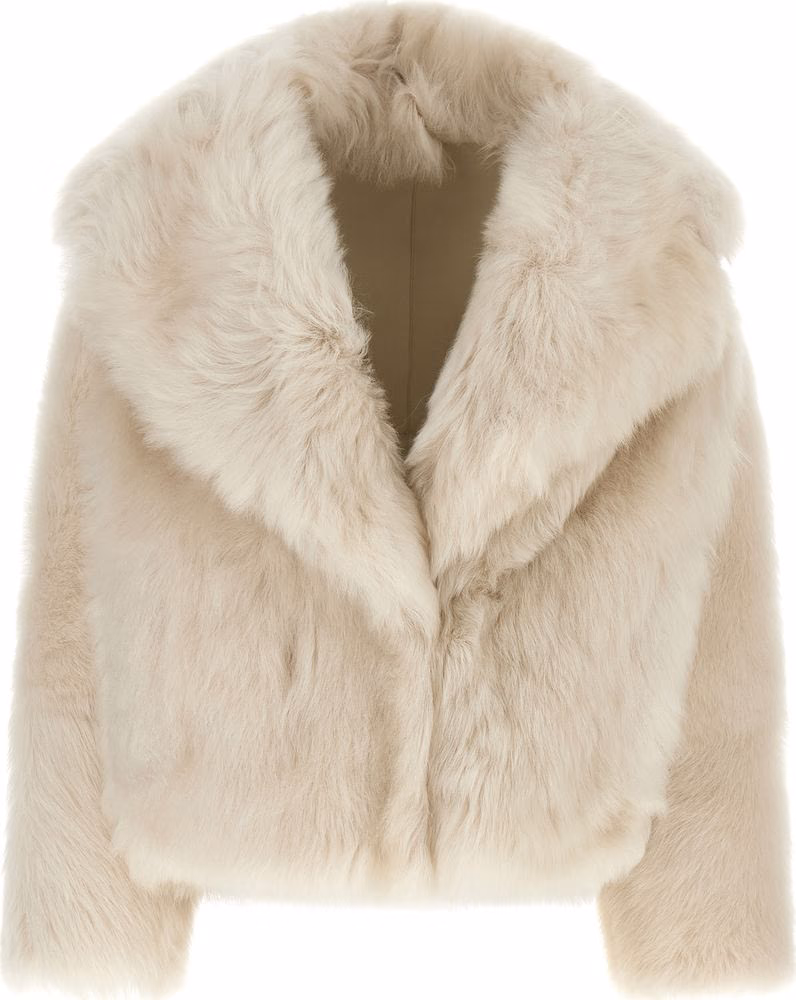 BLANCHA White Lamb Fur Full-Length Jacket