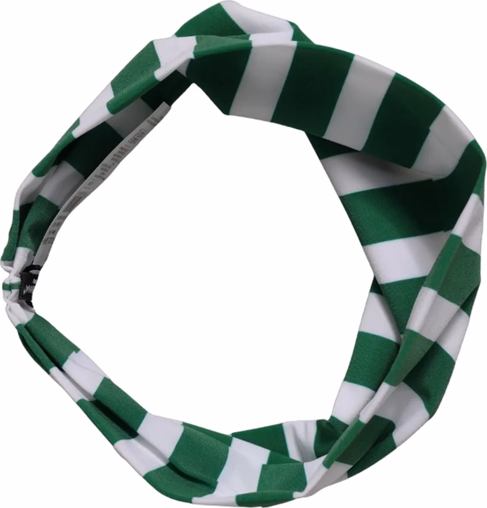Dolce & Gabbana Green White Stripes Nylon Head Wrap One Size Headband