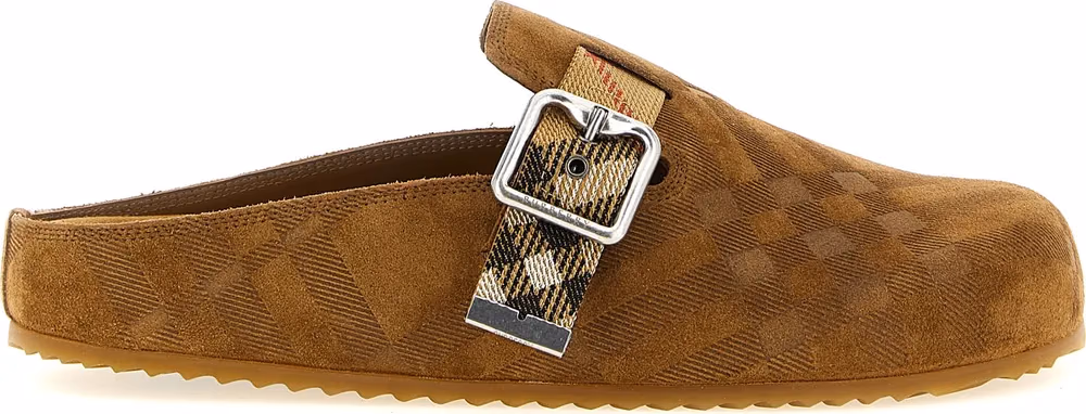 Burberry Brown Leather Clogs