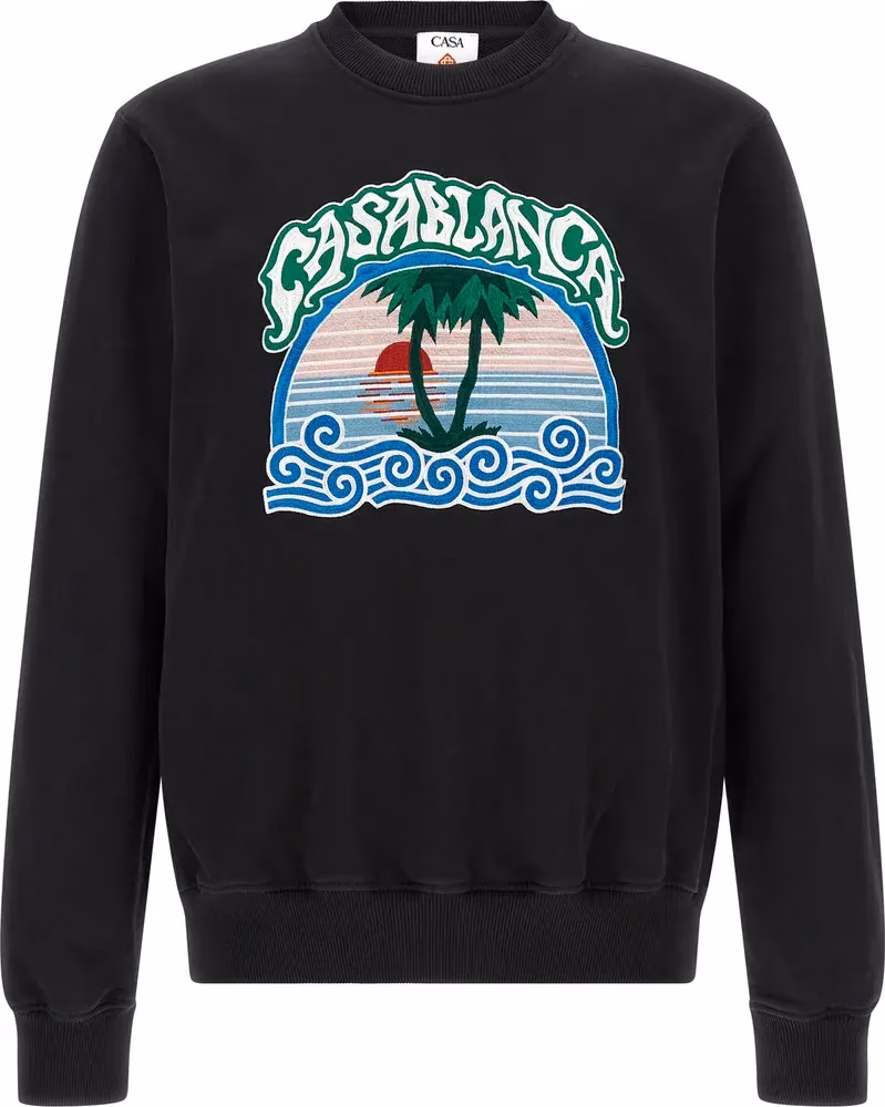 Casablanca Black Organic Cotton Sweatshirt