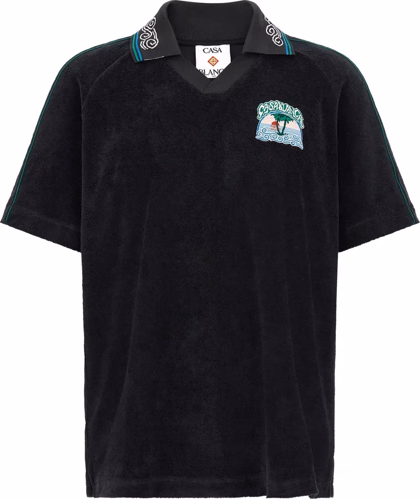Casablanca Black Cotton Polo Shirt