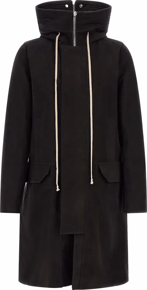 Rick Owens Black Cotton Parka
