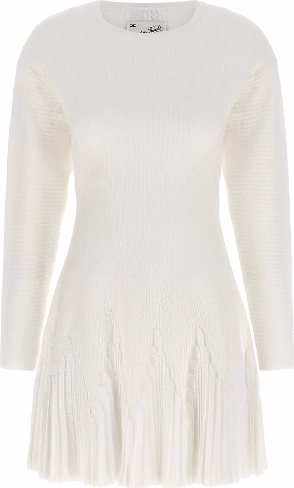 Elisabetta Franchi White Viscose Short Dress
