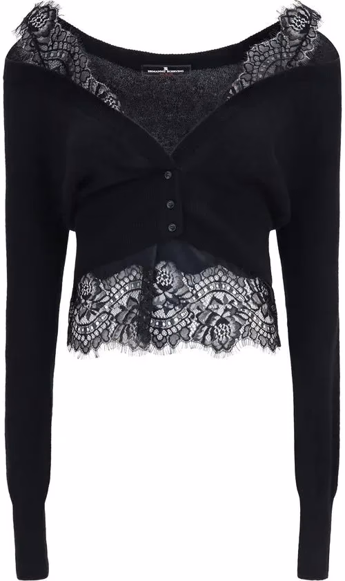 Ermanno Scervino Black Cashmere Cardigan