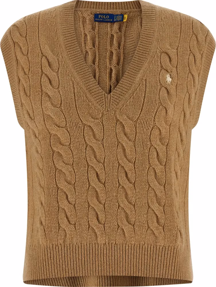 Polo Ralph Lauren Beige Wool Sleeveless Jacket