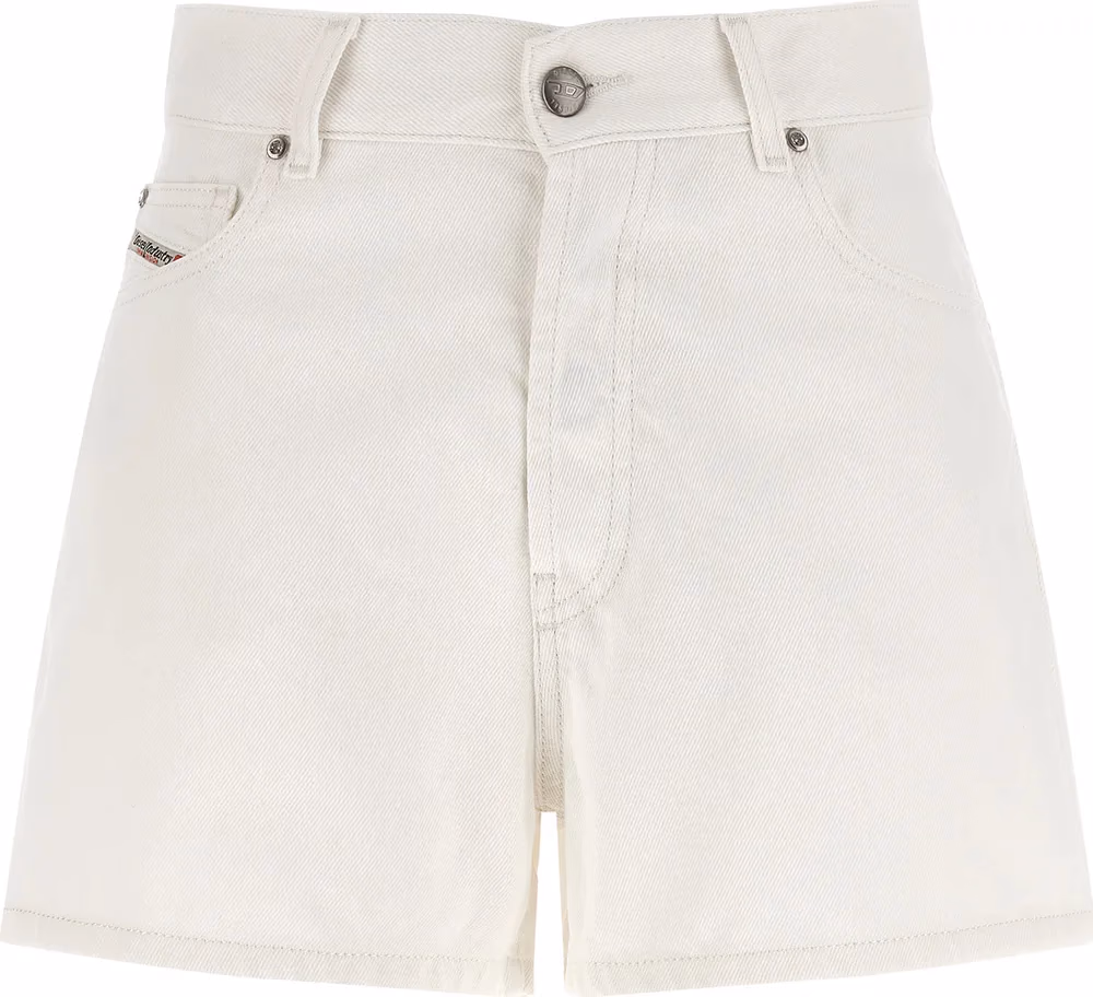 Diesel White Cotton Bermuda Shorts