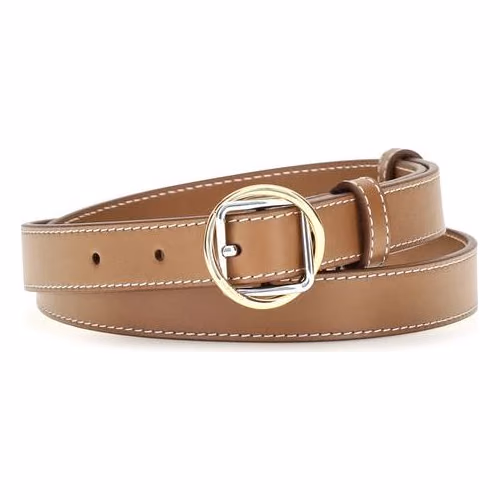 Jacquemus Beige Calf Leather Bos Taurus Thin Belt