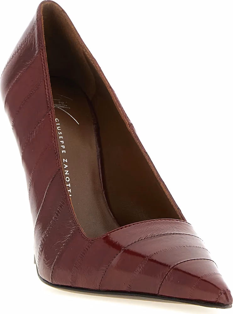 Giuseppe Zanotti Bordeaux Leather High Heel Pumps