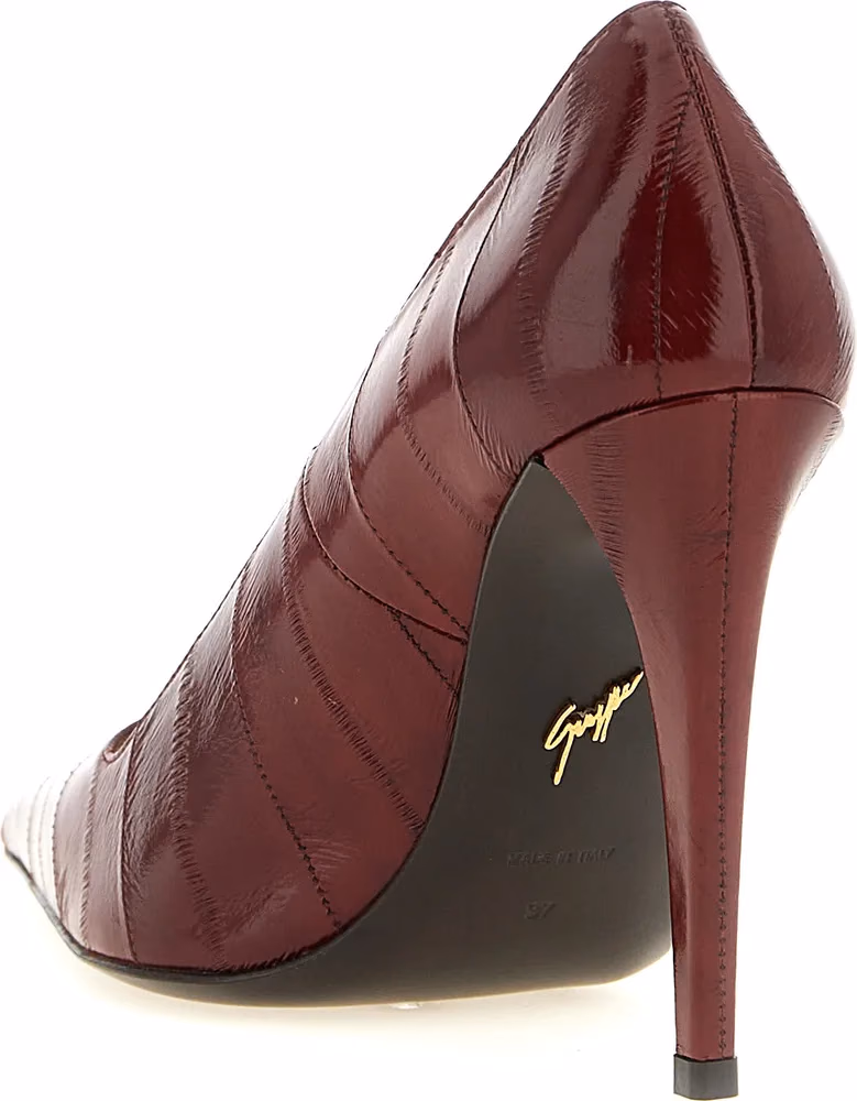 Giuseppe Zanotti Bordeaux Leather High Heel Pumps