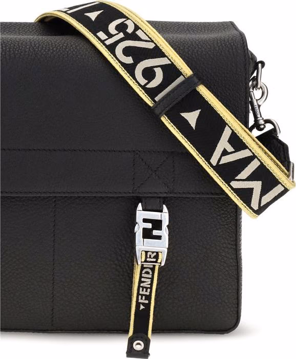 Fendi Black Calf Leather Bos Taurus Shoulder Bag