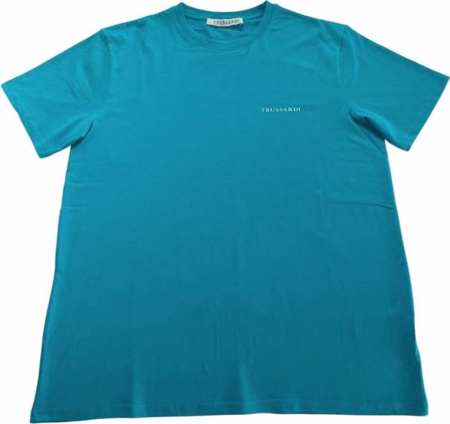 Trussardi Beachwear Light Blue Cotton Men T-Shirt