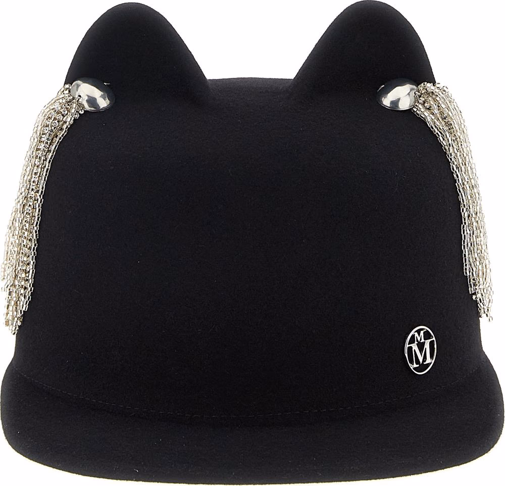 Maison Michel Black Wool Hat